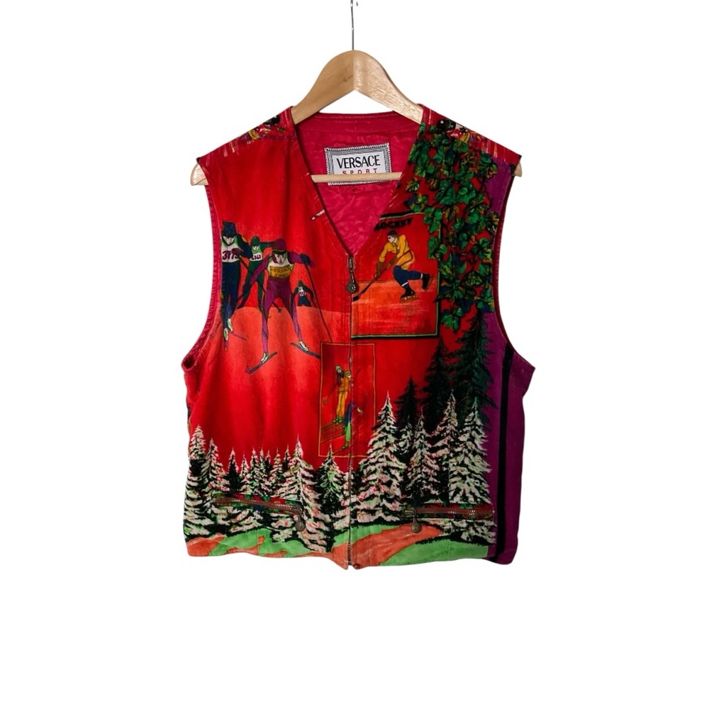 Vintage 90s Versace Sport Velvet Vest S Men’s